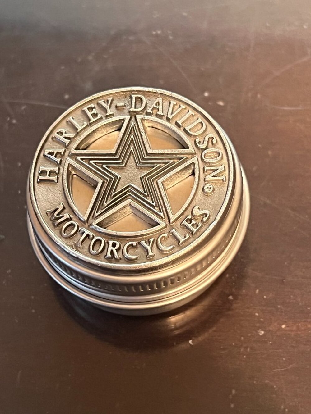 HARLEY-DAVIDSON STAR MOTORCYCLE BIKER PEWTER PILL BOX (HD01)